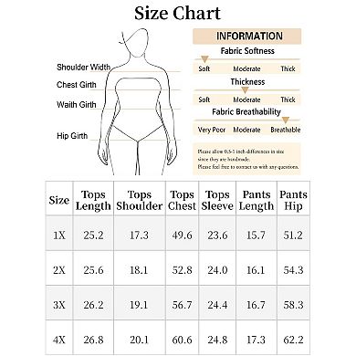 2 Sets Women's Plus Size Loungewear Waffle 2 Piece Long Sleeved Tops and Shorts Pajama Sets