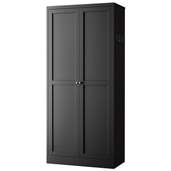 VIYET 61" Metal Kitchen Pantry Cabinet - Heavy Duty Storage with 4 Adjustable 110lb-Capacity Shelves