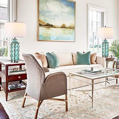 ELEMENT ACE Set of Two Touch Control Accent Table Lamps with USB Charging Ports