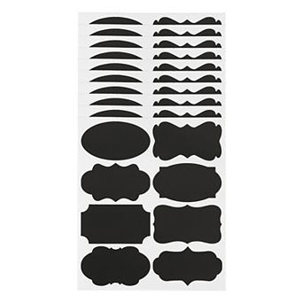 Removable Erasable Model D Gift Stickers 3.43"x1.97" Black 10 pc