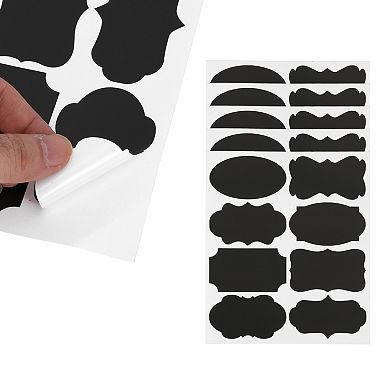 Removable Erasable Model D Gift Stickers 3.43"x1.97" Black 10 Pcs