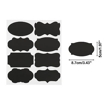 Removable Erasable Model D Gift Stickers 3.43"x1.97" Black 10 Pcs
