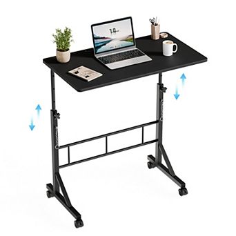 YIORTWO Adjustable Standing Desk with Wheels, Mobile Office Desk for Treadmill