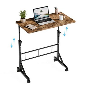 YIORTWO Adjustable Standing Desk with Wheels, Mobile Office Desk for Treadmill