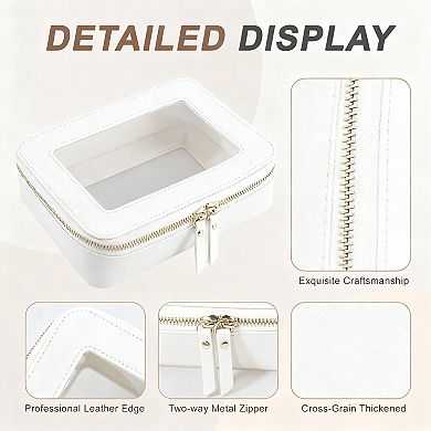 8.27"*6.11"*2.29" Clear Toiletry Bag Waterproof Portable Travel Organizer with Zipper 1Pc