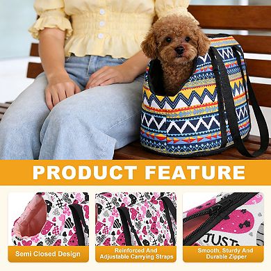 Heart Pattern Dog Purse Carriers with Crossbody Strap 1Pc