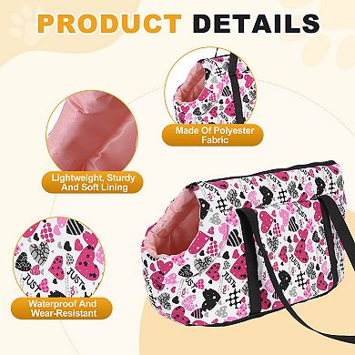 Heart Pattern Dog Purse Carriers with Crossbody Strap 1Pc