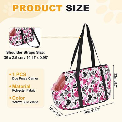 Heart Pattern Dog Purse Carriers with Crossbody Strap 1Pc