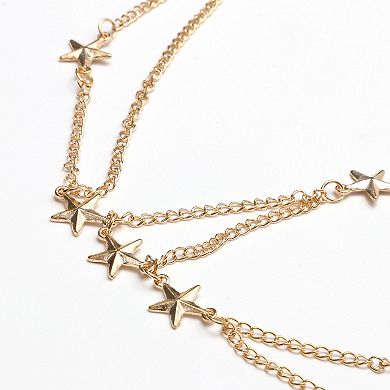 Headpiece Five-pointed Star Head Chain Gold Tone 1 Pc