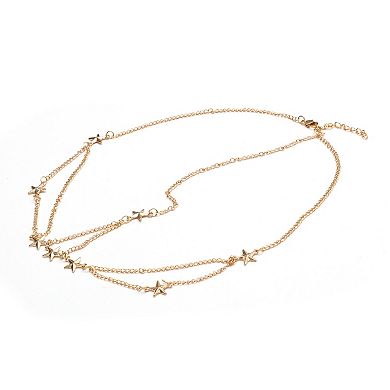 Headpiece Five-pointed Star Head Chain Gold Tone 1 Pc