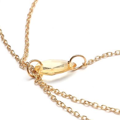 Headpiece Double-layer Tassel Chain Head Chain Gold Tone 1 Pc