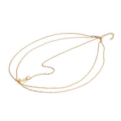 Headpiece Double-layer Tassel Chain Head Chain Gold Tone 1 Pc