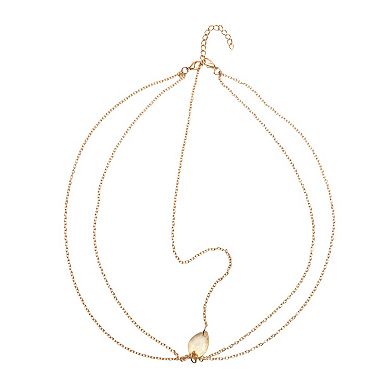 Headpiece Double-layer Tassel Chain Head Chain Gold Tone 1 Pc