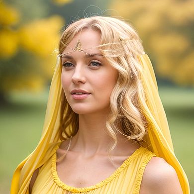 Headpiece Double-layer Tassel Chain Head Chain Gold Tone 1 Pc
