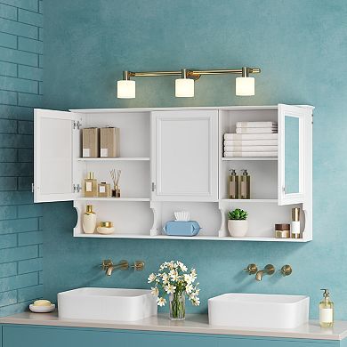 ELEMENT ACE Wall Mounted Mirror Cabinet with Adjustable Shelves and Hidden Storage