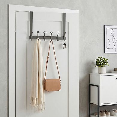 1 Pack Coat Rack Wall Mount, Coat Hook Hat Rack Wall Hooks for Hanging with 6 Hooks 15.4x11