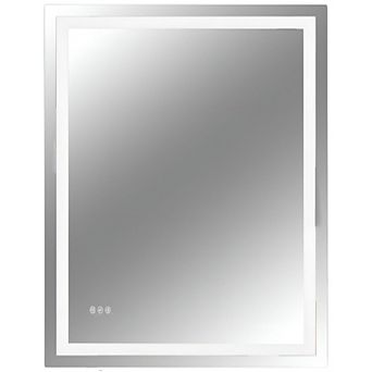 Rectangular LED Vanity Mirror with Touch Control and Memory Function