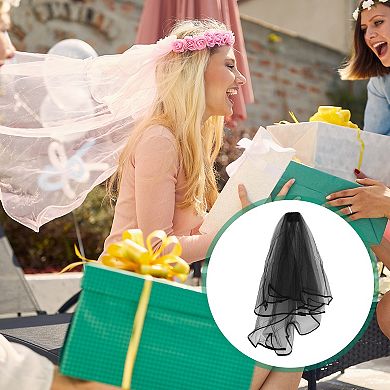 Wedding Veil 1 Pc 23.62"-31.5" Edge Black