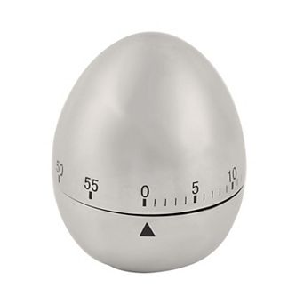 Stainless Steel Egg Shaped Home Kitchen Cooking Alarm Timer 60 Minutes