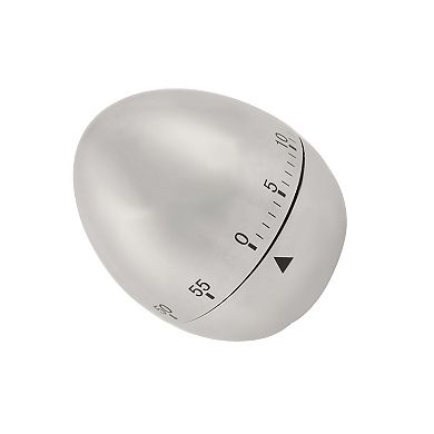 Stainless Steel Egg Shaped Home Kitchen Cooking Alarm Timer 60 Minutes