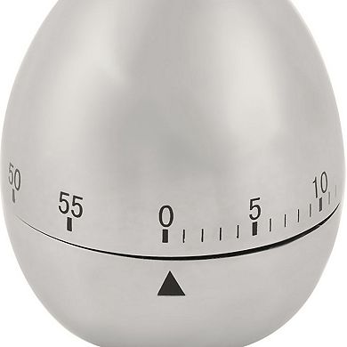 Stainless Steel Egg Shaped Home Kitchen Cooking Alarm Timer 60 Minutes