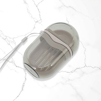 Portable Soap Dish for Bathroom Khaki 1 Pc