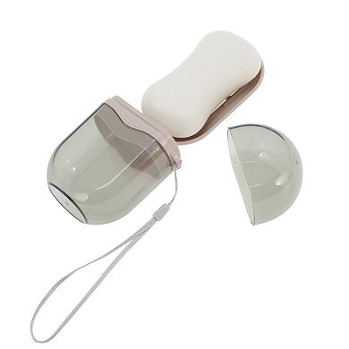 Portable Soap Dish for Bathroom Khaki 1 Pc