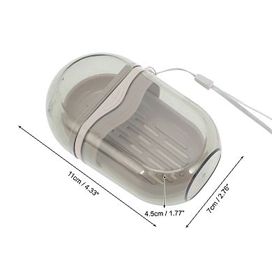 Portable Soap Dish for Bathroom Khaki 1 Pc