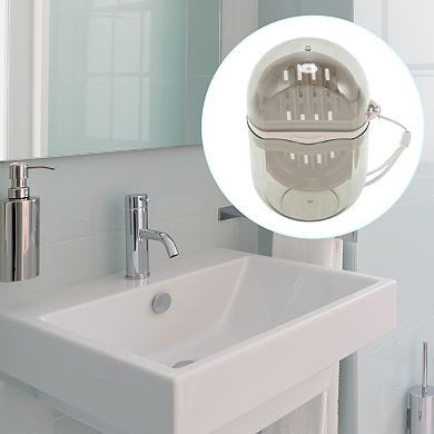Portable Soap Dish for Bathroom Khaki 1 Pc