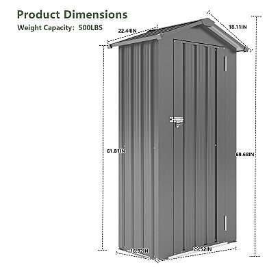 Portable Garden Storage Shed with Lockable Door and Weather Resistance