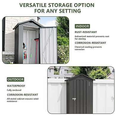 Portable Garden Storage Shed with Lockable Door and Weather Resistance