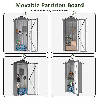 Portable Garden Storage Shed with Lockable Door and Weather Resistance