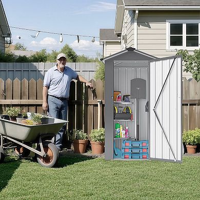 Portable Garden Storage Shed with Lockable Door and Weather Resistance