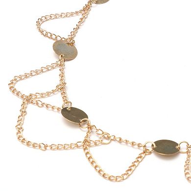 Headpiece Shiny Circle Head Chain Gold Tone 1 Pc