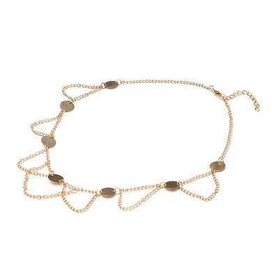 Headpiece Shiny Circle Head Chain Gold Tone 1 Pc