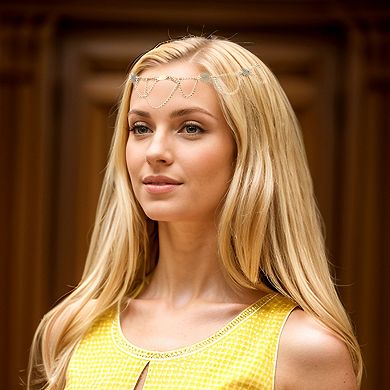 Headpiece Shiny Circle Head Chain Gold Tone 1 Pc