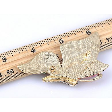 AB Crystal Rhinestone Elements Multi-Coloured Beaded Accent Butterfly Pin Brooch