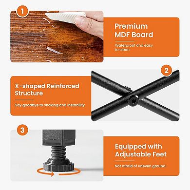 YIORTWO 47 Inch Computer Desk with 8 Drawers, Writing Desk with Storage Shelves