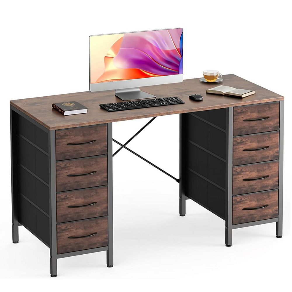 YIORTWO 47 Inch Computer Desk with 8 Drawers, Writing Desk with Storage ...