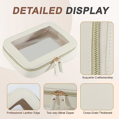 8.27"*6.23"*2.09" Clear Toiletry Bag Waterproof Portable Travel Organizer with Zipper 1Pc