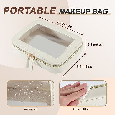 8.27"*6.23"*2.09" Clear Toiletry Bag Waterproof Portable Travel Organizer with Zipper 1Pc