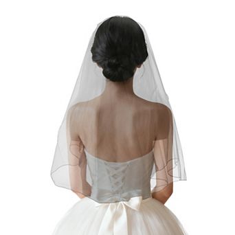 Wedding Veil 1 pc 59.06" Single Layer Black