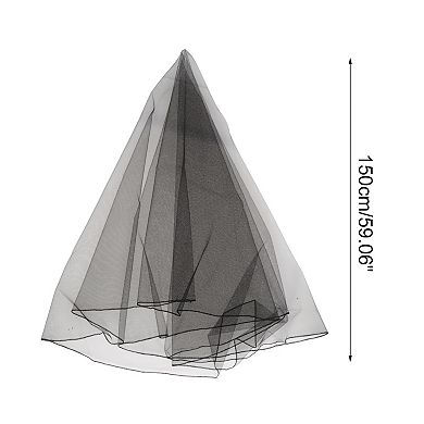 Wedding Veil 1 Pc 59.06" Single Layer Black