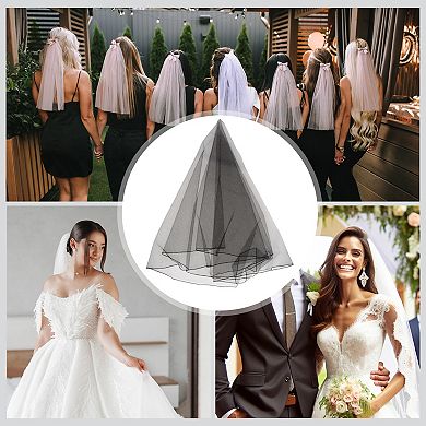 Wedding Veil 1 Pc 59.06" Single Layer Black