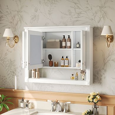 ELEMENT ACE Wall Mounted Mirror Medicine Cabinet with Adjustable Shelves Storage