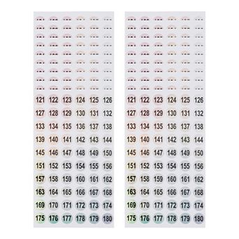 Consecutive Numbers Gift Stickers Colorful(121-180) 20 pc
