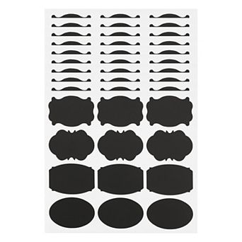 Removable Erasable Model G Gift Stickers 1.77"x1.18" Black 10 pc