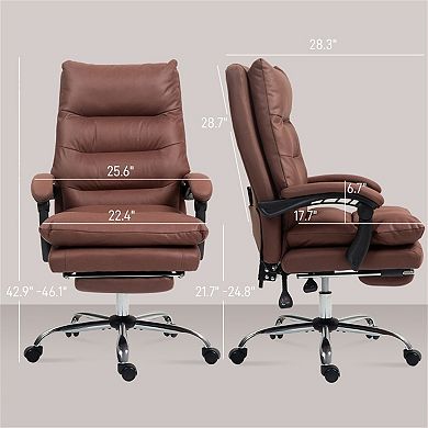 Massage Office Chair with Heat Reclining Swivel Desk Chair