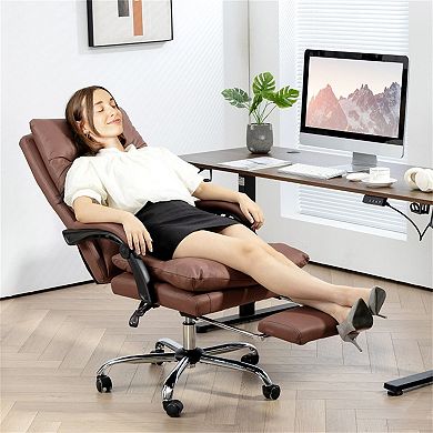 Massage Office Chair with Heat Reclining Swivel Desk Chair