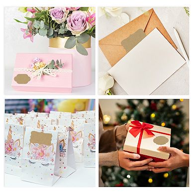 Handwritable Round Gift Stickers 1.97"x1.18" Yellow 10 Pcs